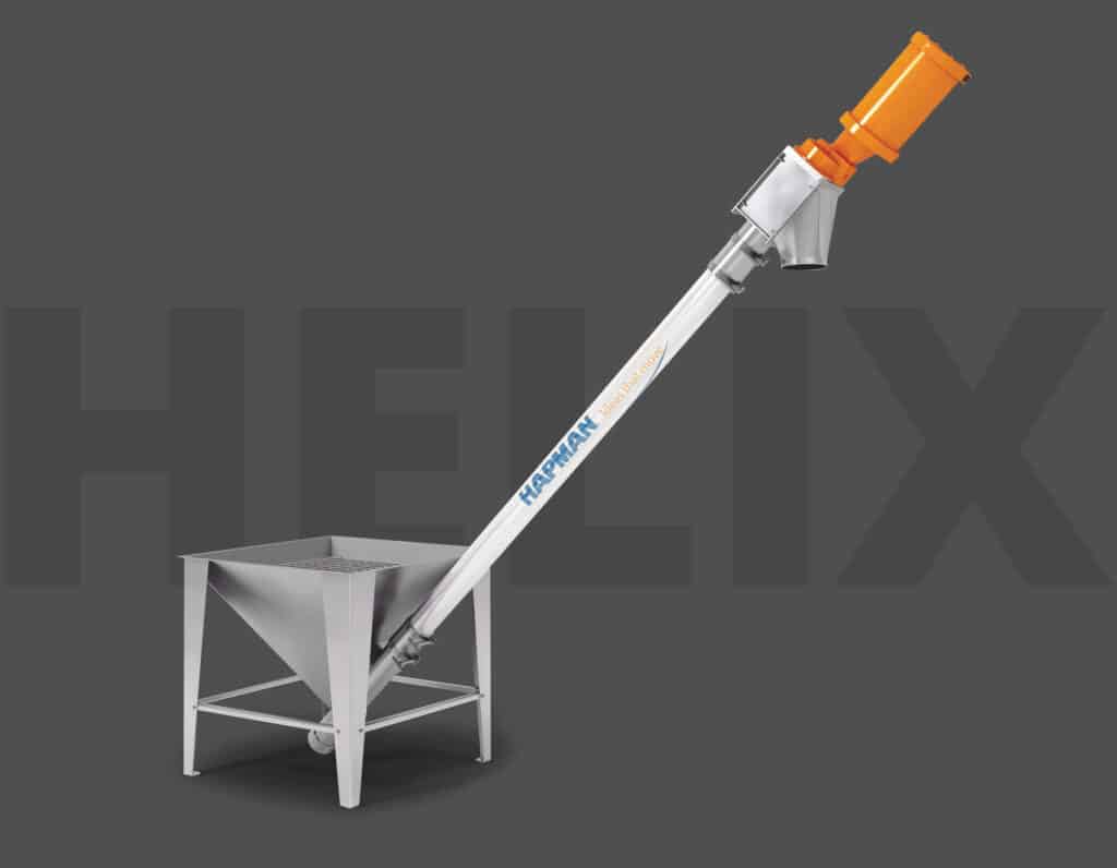Helix Flexible Screw Conveyor on gray background